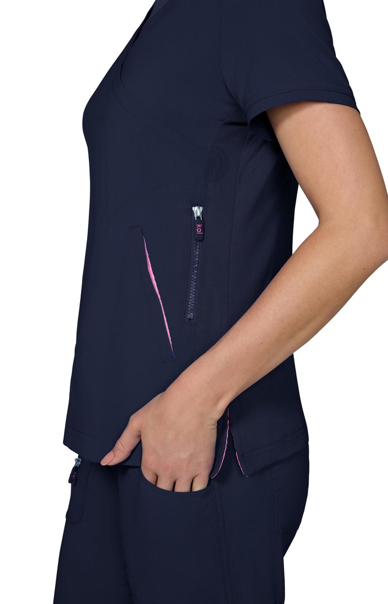 KOI Lite 316 Philosophy Top (Navy, Medium) - Image 4
